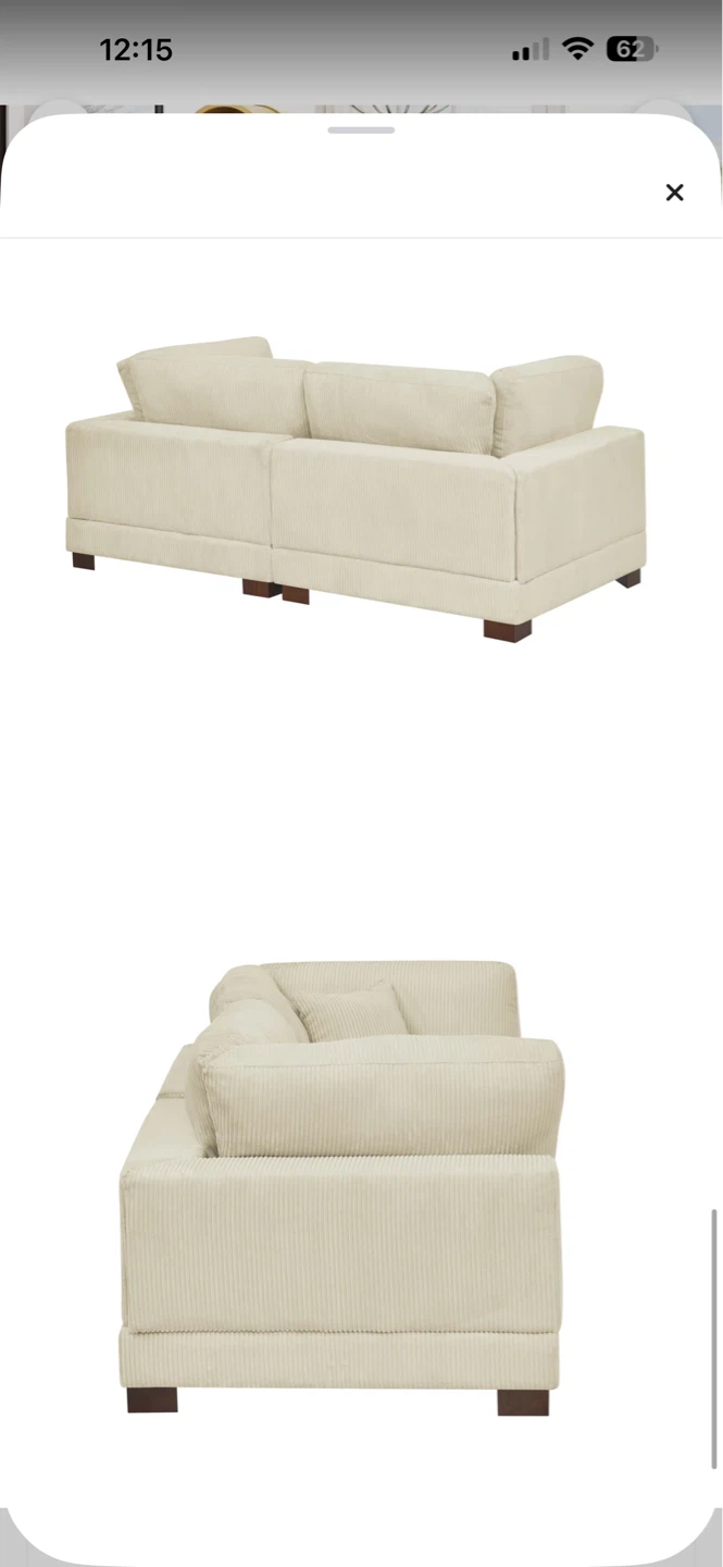 Beige  Corduroy Sofa - photo 4