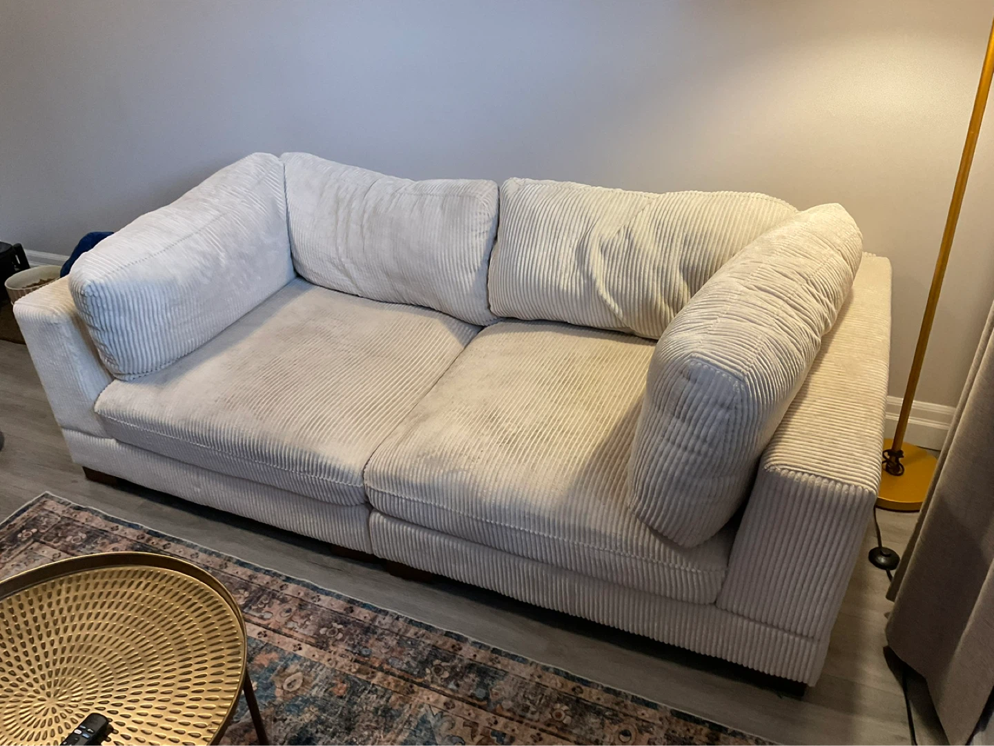 Beige  Corduroy Sofa