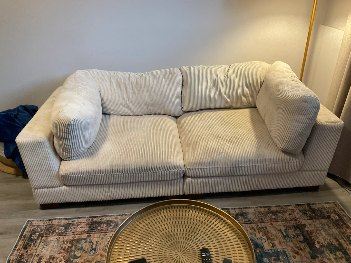 Beige  Corduroy Sofa - photo 2