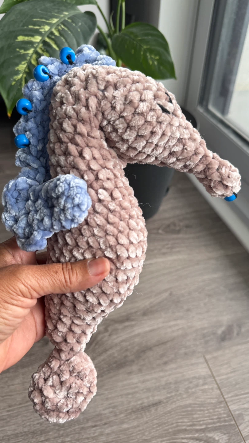 Handmade Crochet Seahorse Fidget, Emotional Support Plush Toy - photo 3