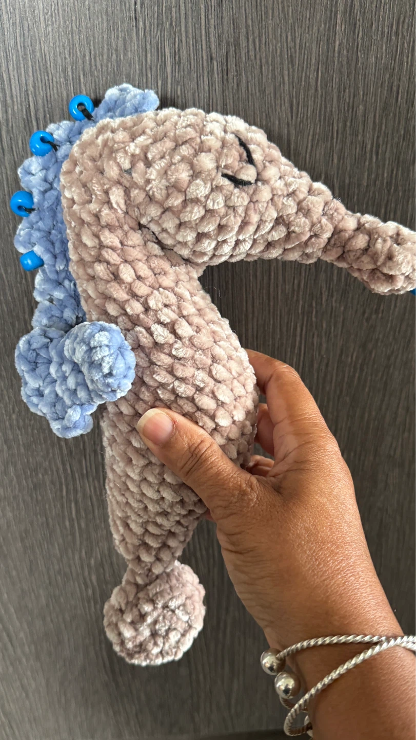 Handmade Crochet Seahorse Fidget, Emotional Support Plush Toy - photo 2