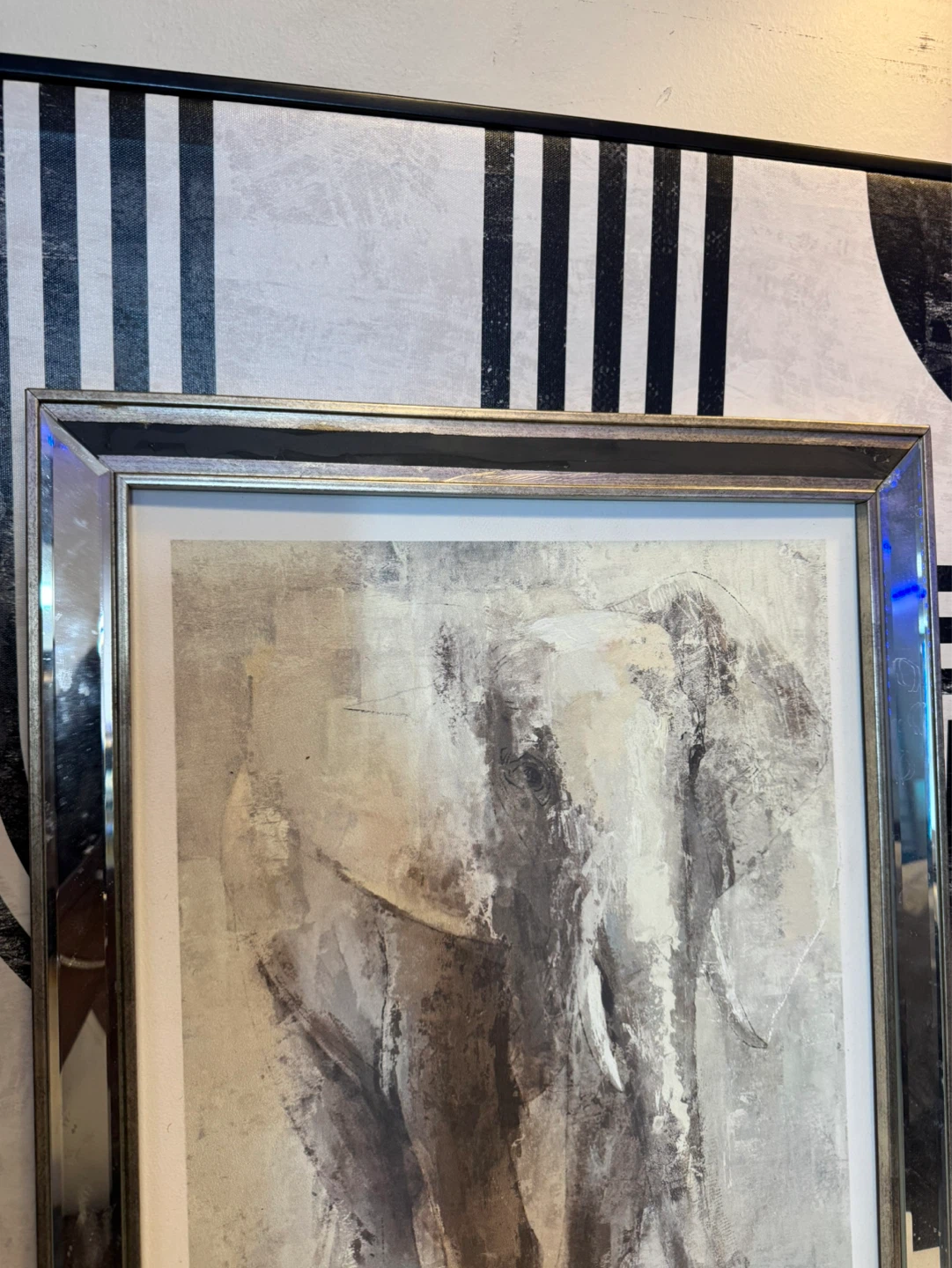 Mirrored Framed Elephant Art Print - photo 2