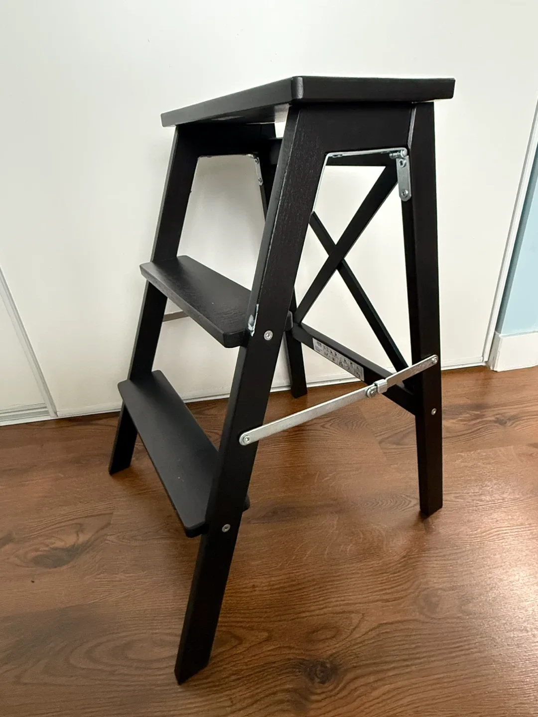 Black 3-Step Folding Step Stool