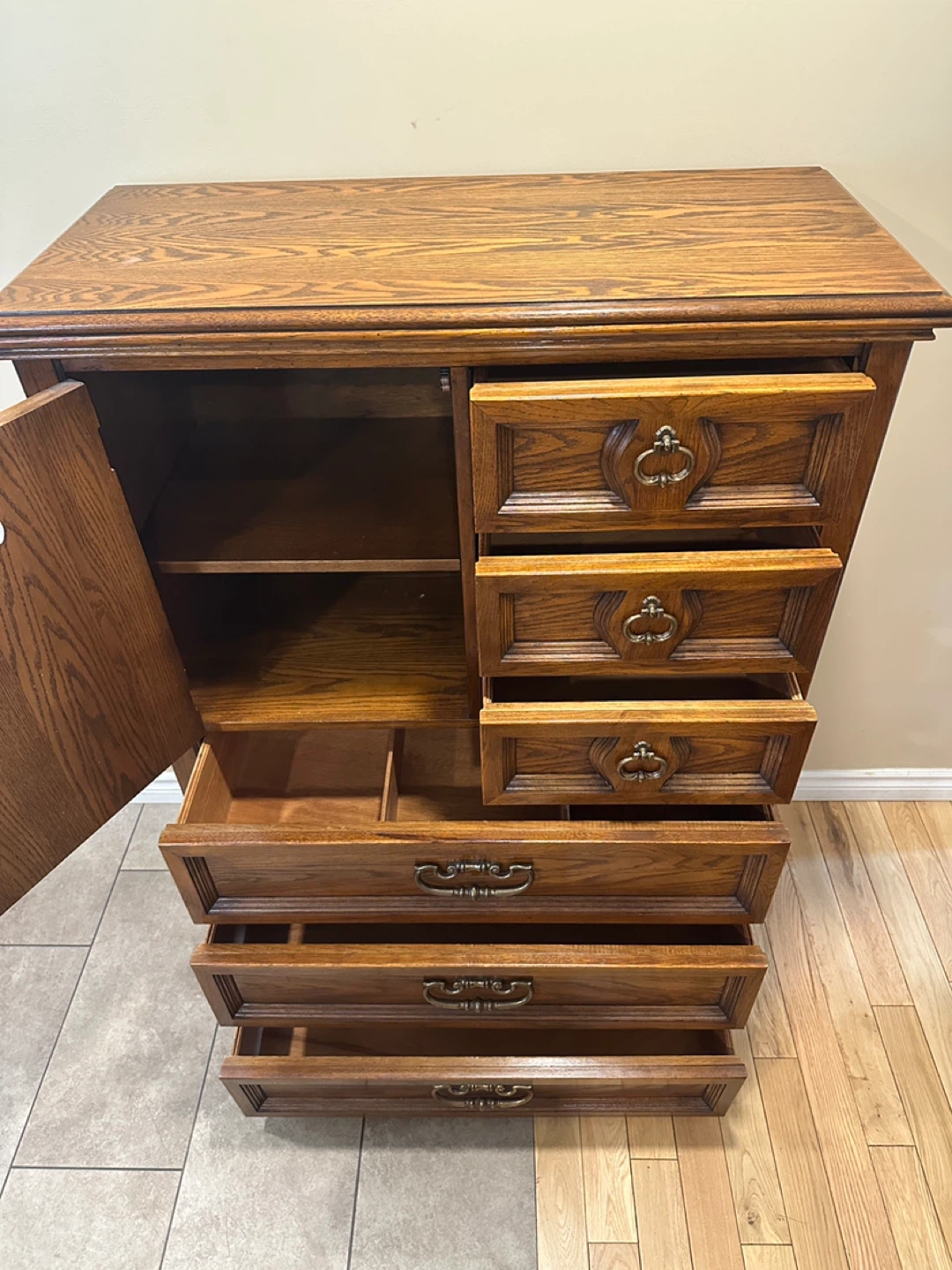Vintage Sklar Pepplar Tall Oak Wood Dresser(CAN DELIVER) - photo 2