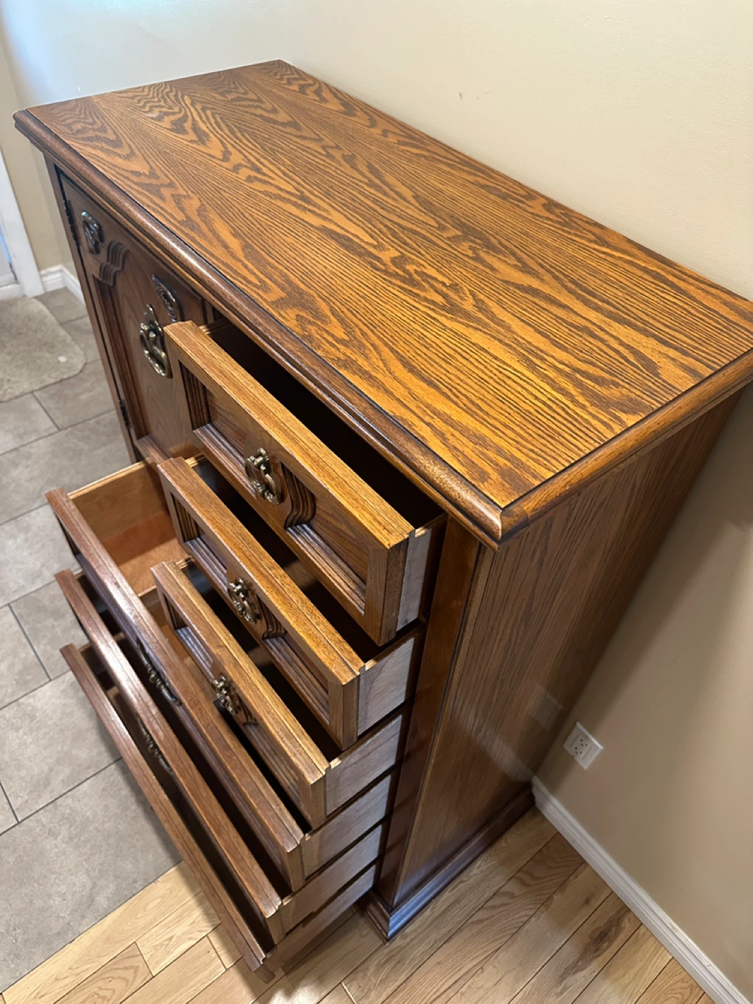Vintage Sklar Pepplar Tall Oak Wood Dresser(CAN DELIVER) - photo 4