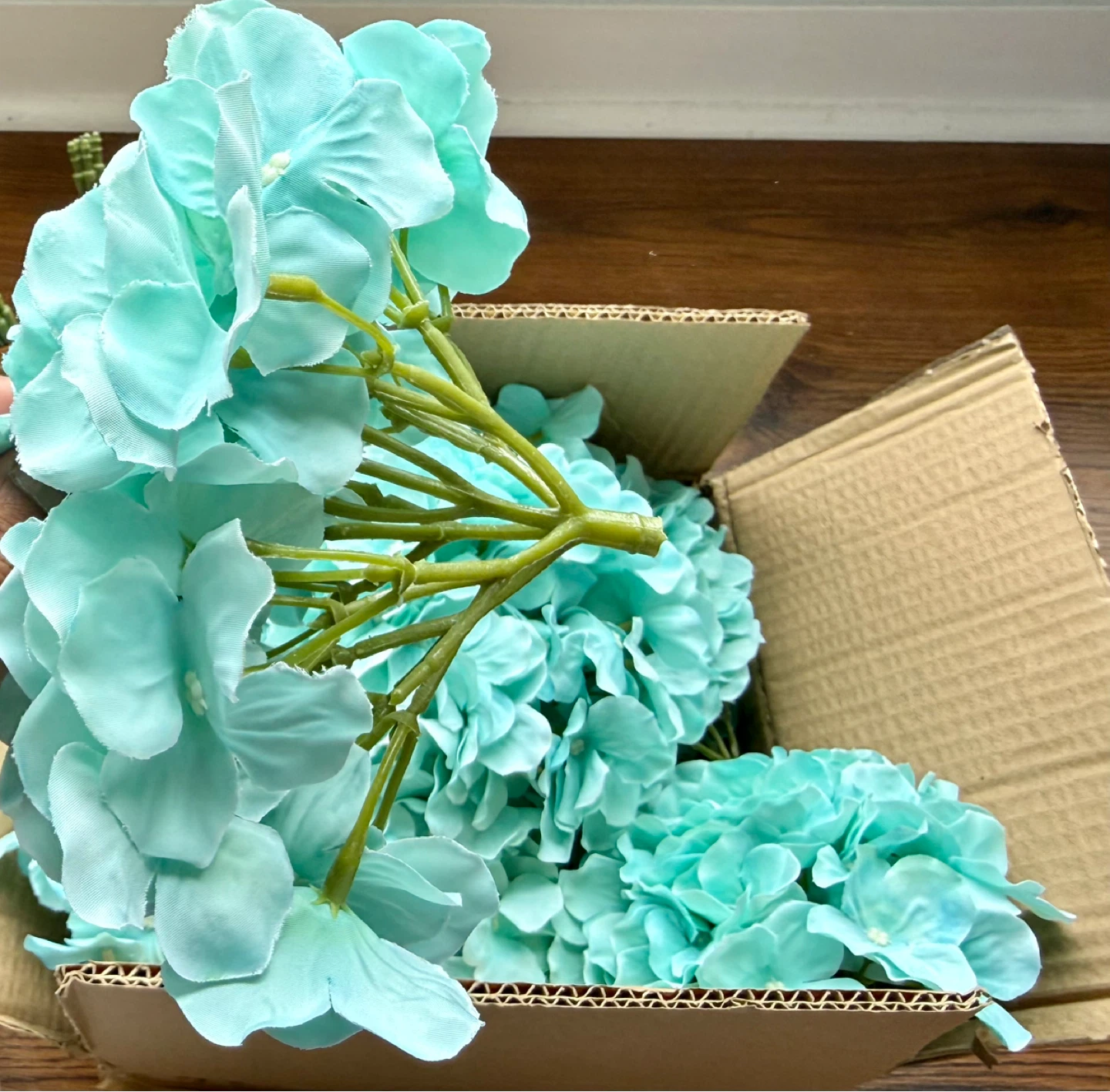 Artificial Hydrangea Flowers - Light Blue - photo 2