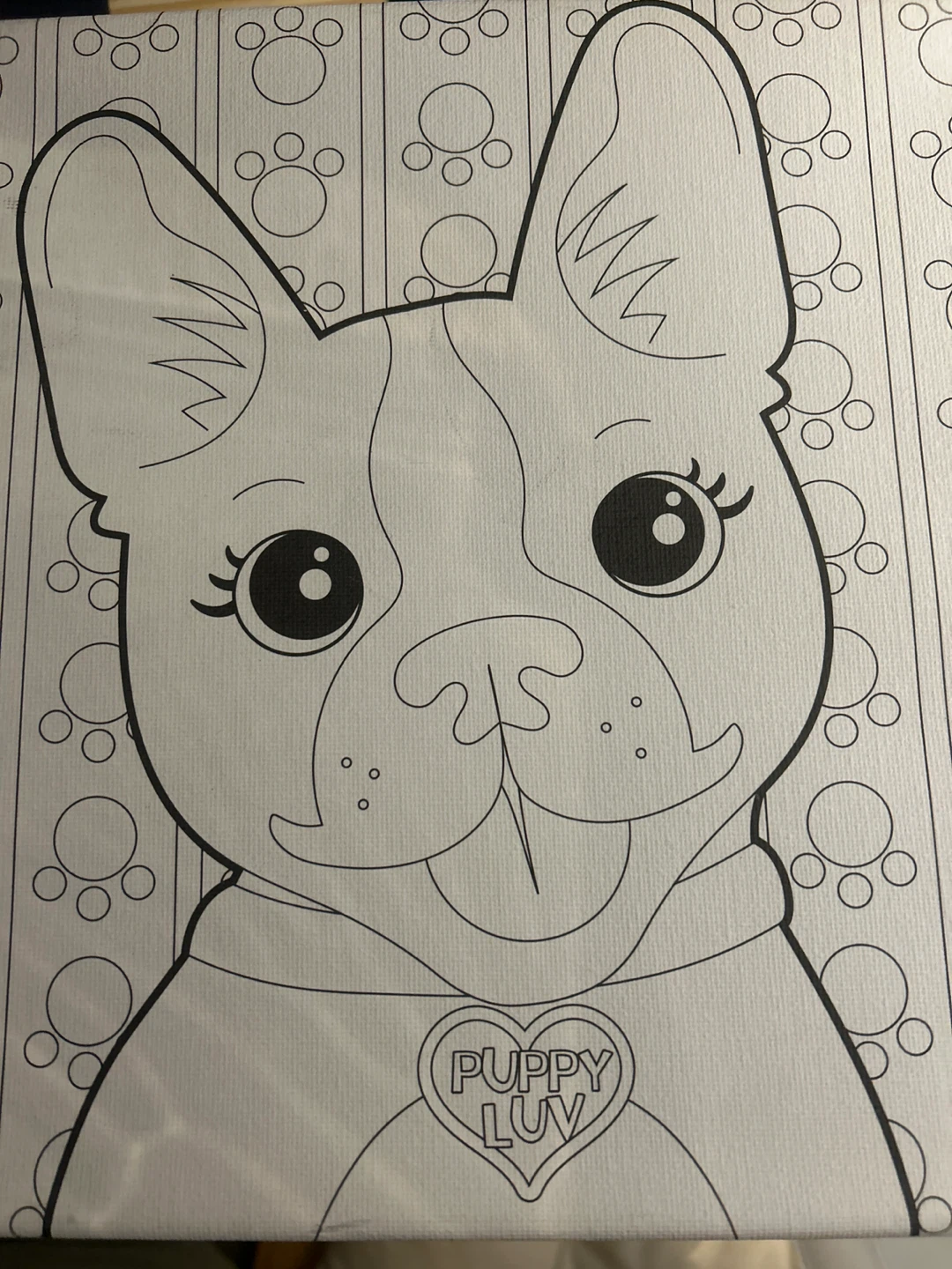 Puppy Luv Colouring Canvas