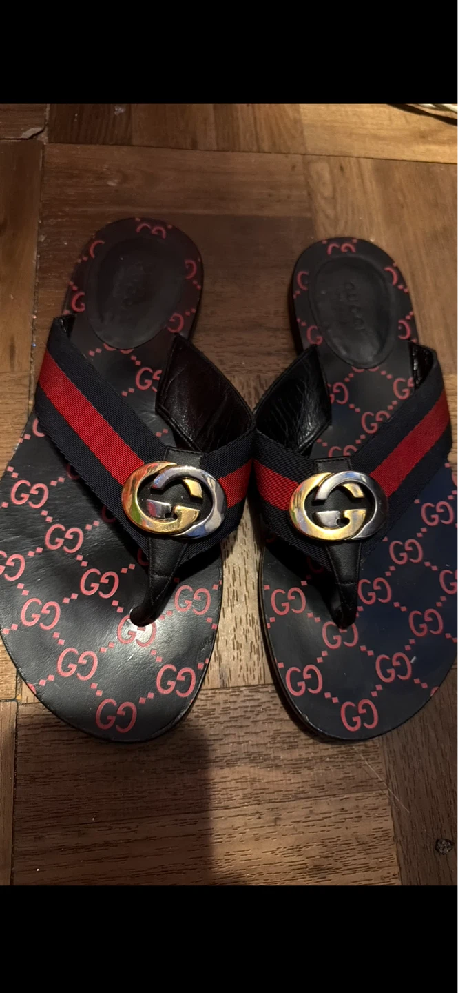 Gucci GG Monogram Flip Flop Sandals