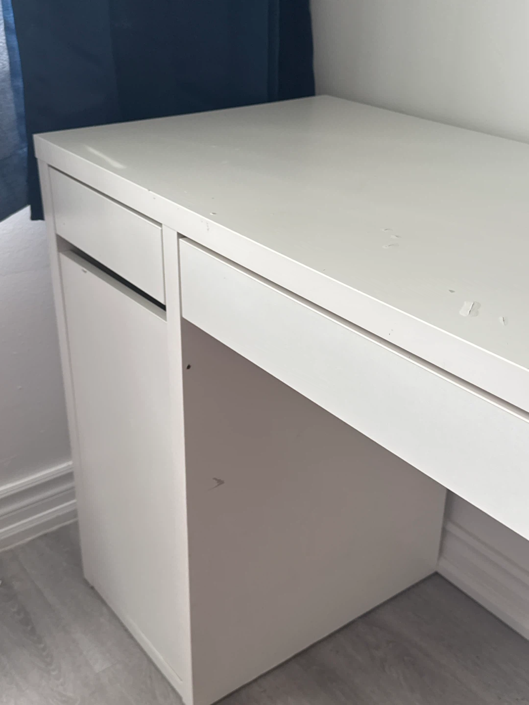 White IKEA Desk with Drawer and Cabinet - photo 4