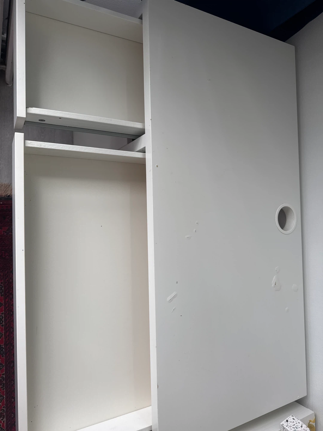 White IKEA Desk with Drawer and Cabinet - photo 3
