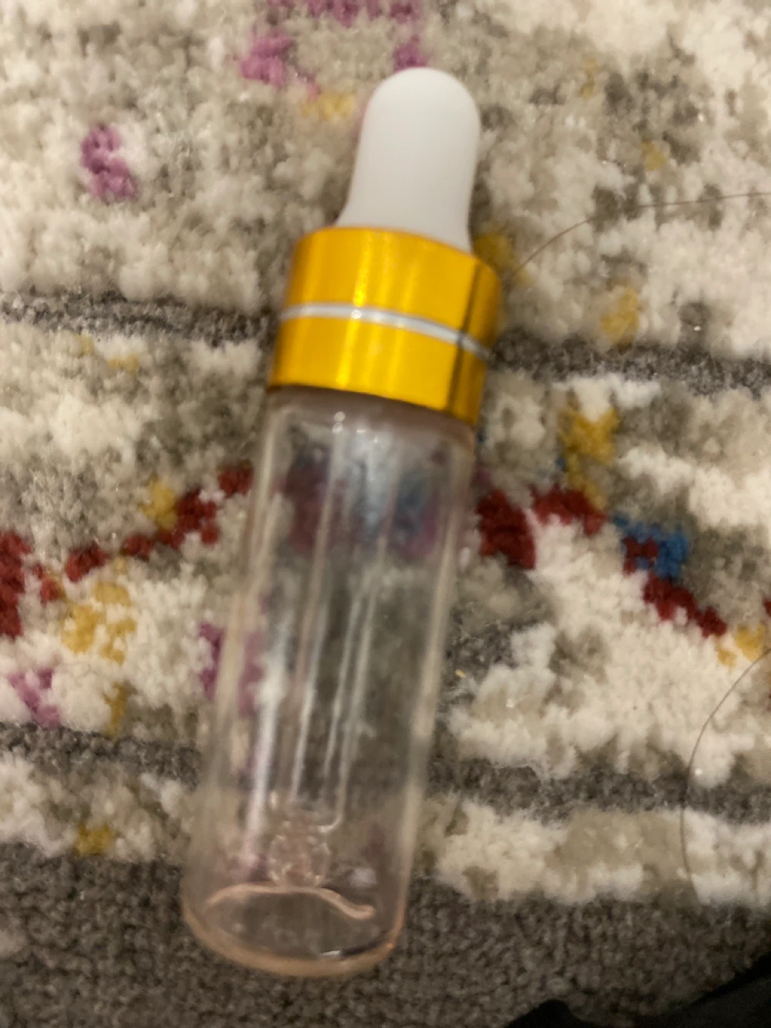 Empty Dropper Bottle with Gold Accent