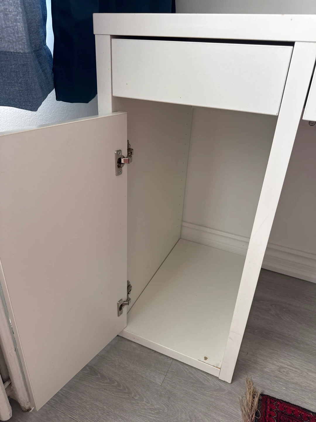 White IKEA Desk with Drawer and Cabinet - photo 5
