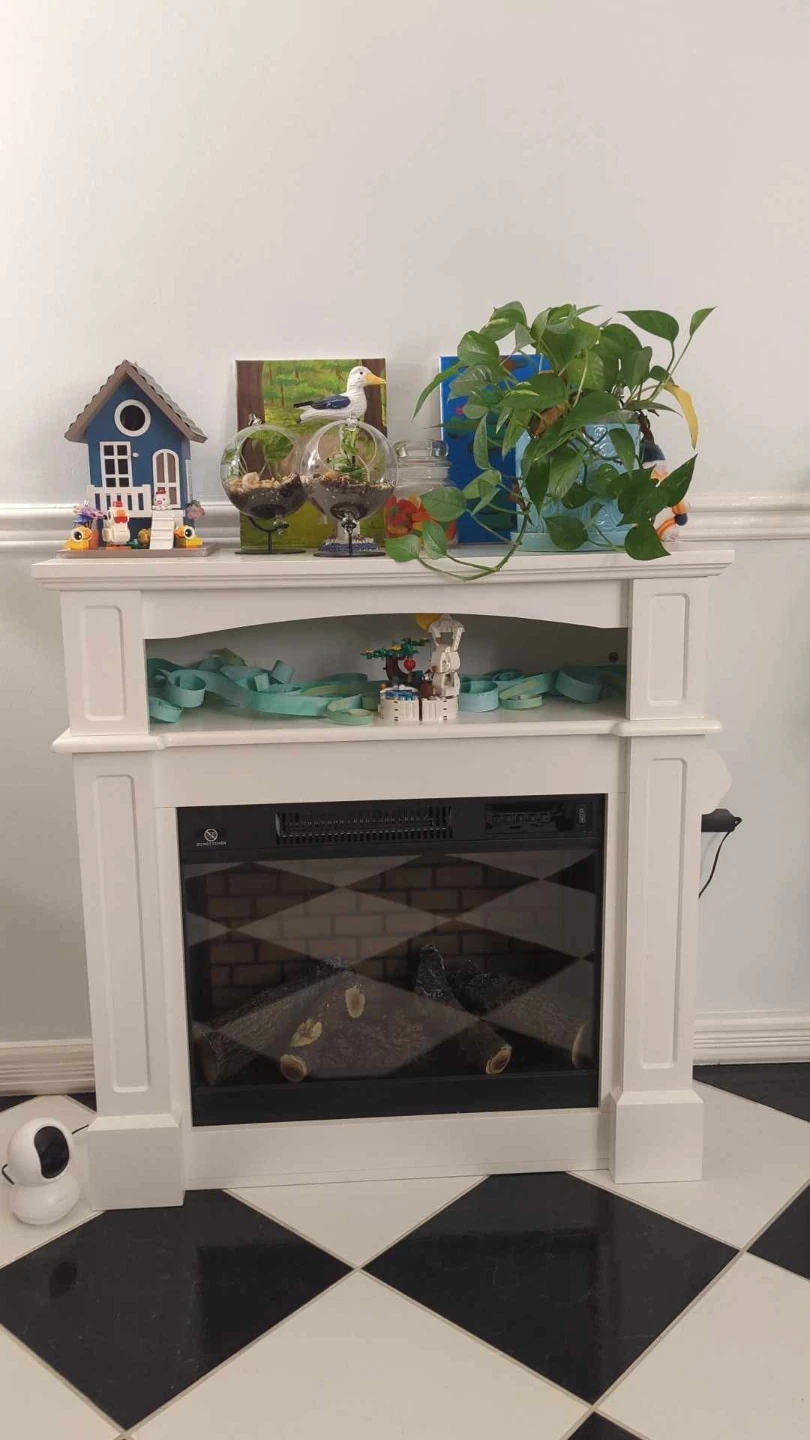 HOMCOM Electric Fireplace with Mantel