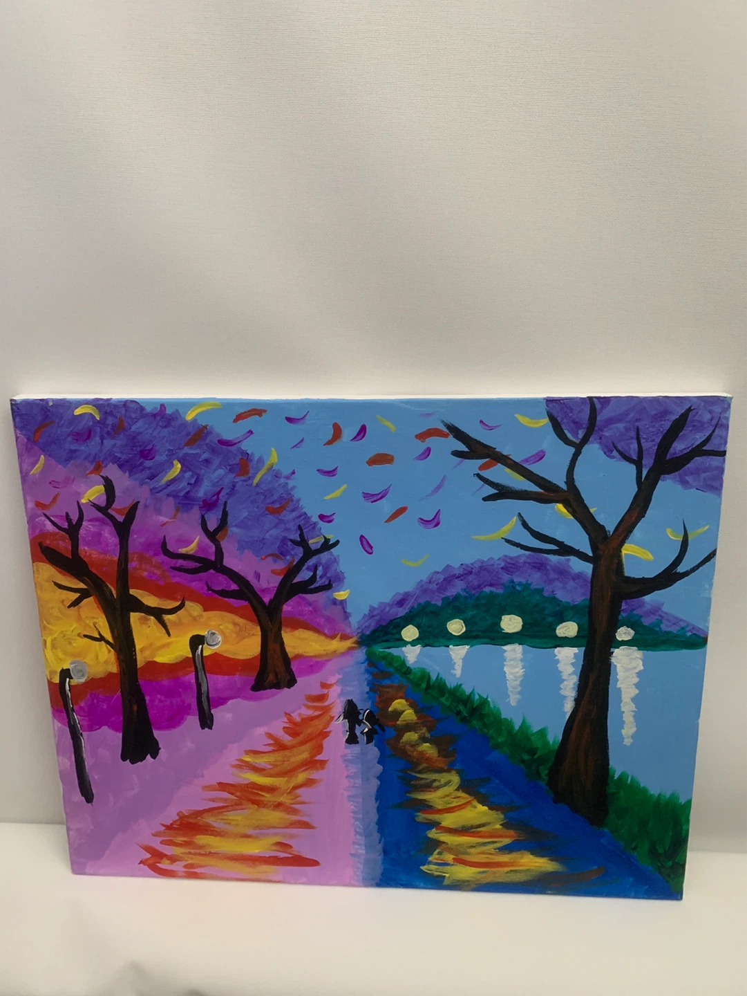 Original Acrylic Painting of a Park Scene