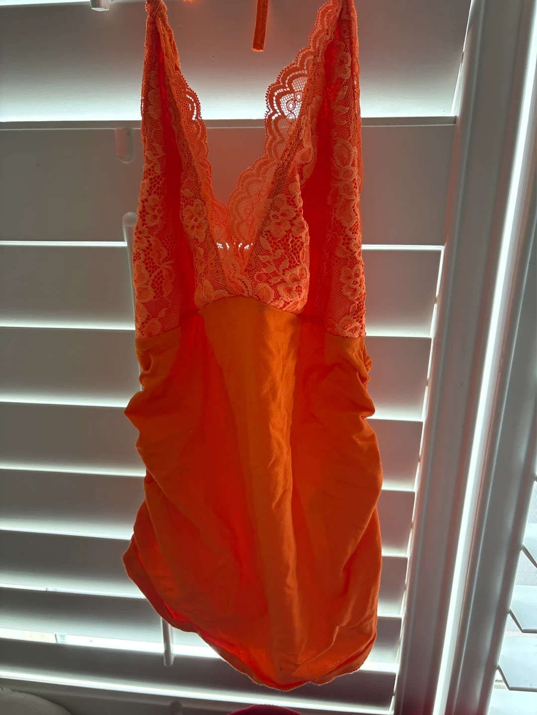 Orange Lace Trim top/ going out/ trendy/y2k/lace