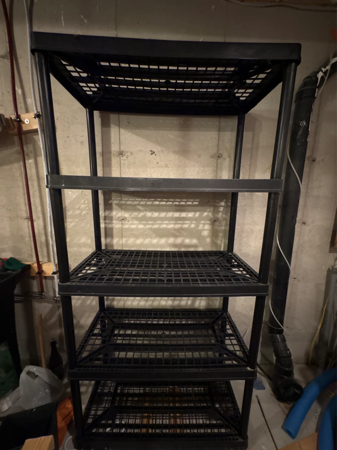 Black 5-Tier Plastic Shelving Unit