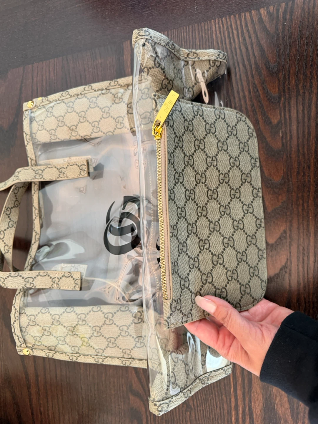 Monogram Clear Tote Bag with Pouch - photo 3