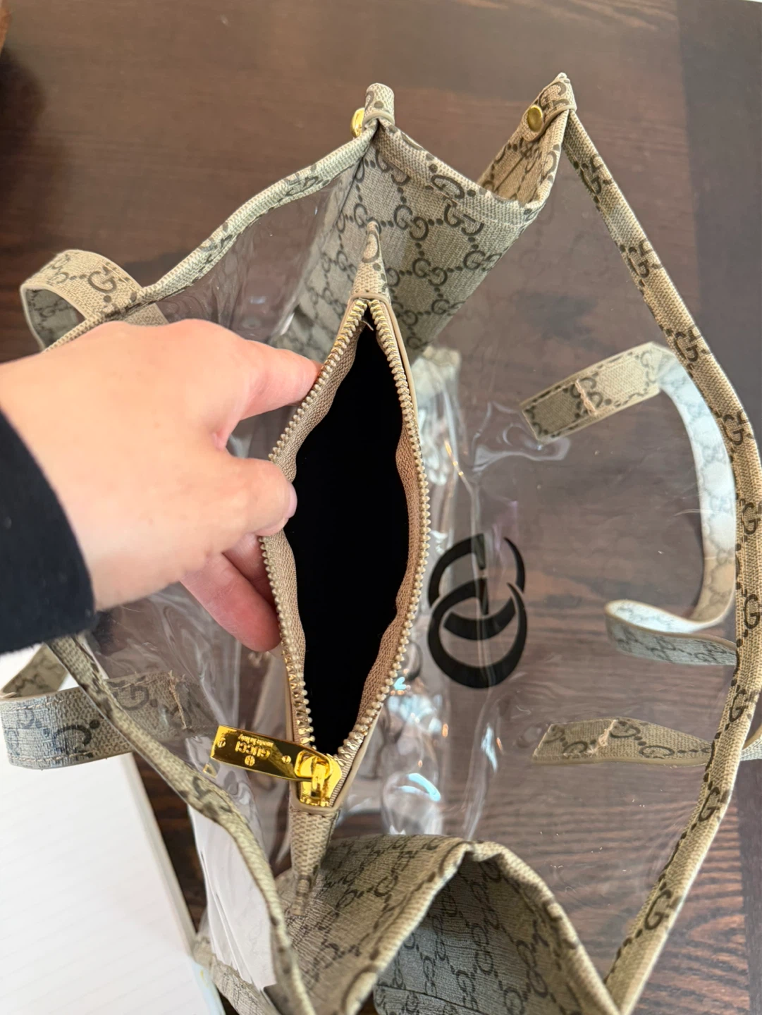 Monogram Clear Tote Bag with Pouch - photo 2