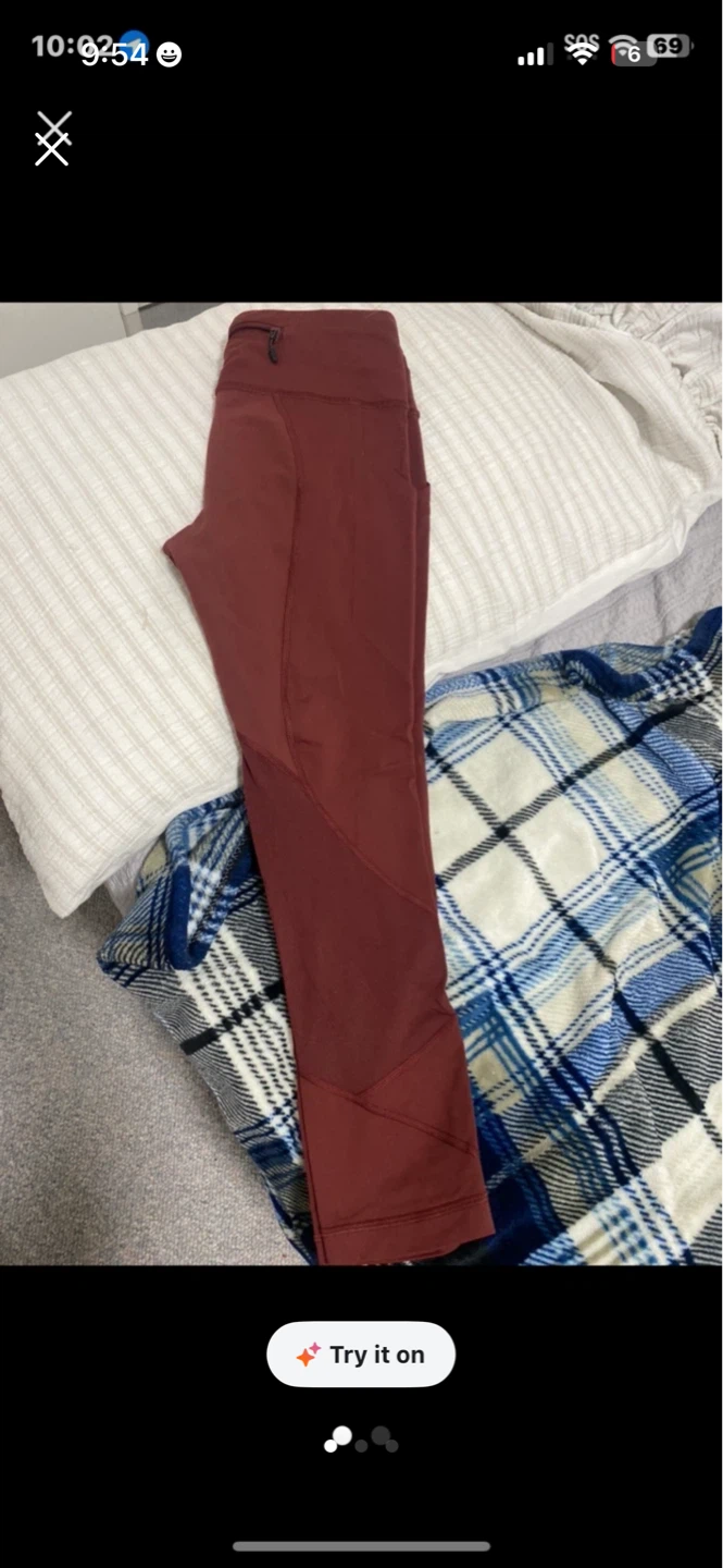 Lululemon Align HR Shorty Crop Leggings Burgundy