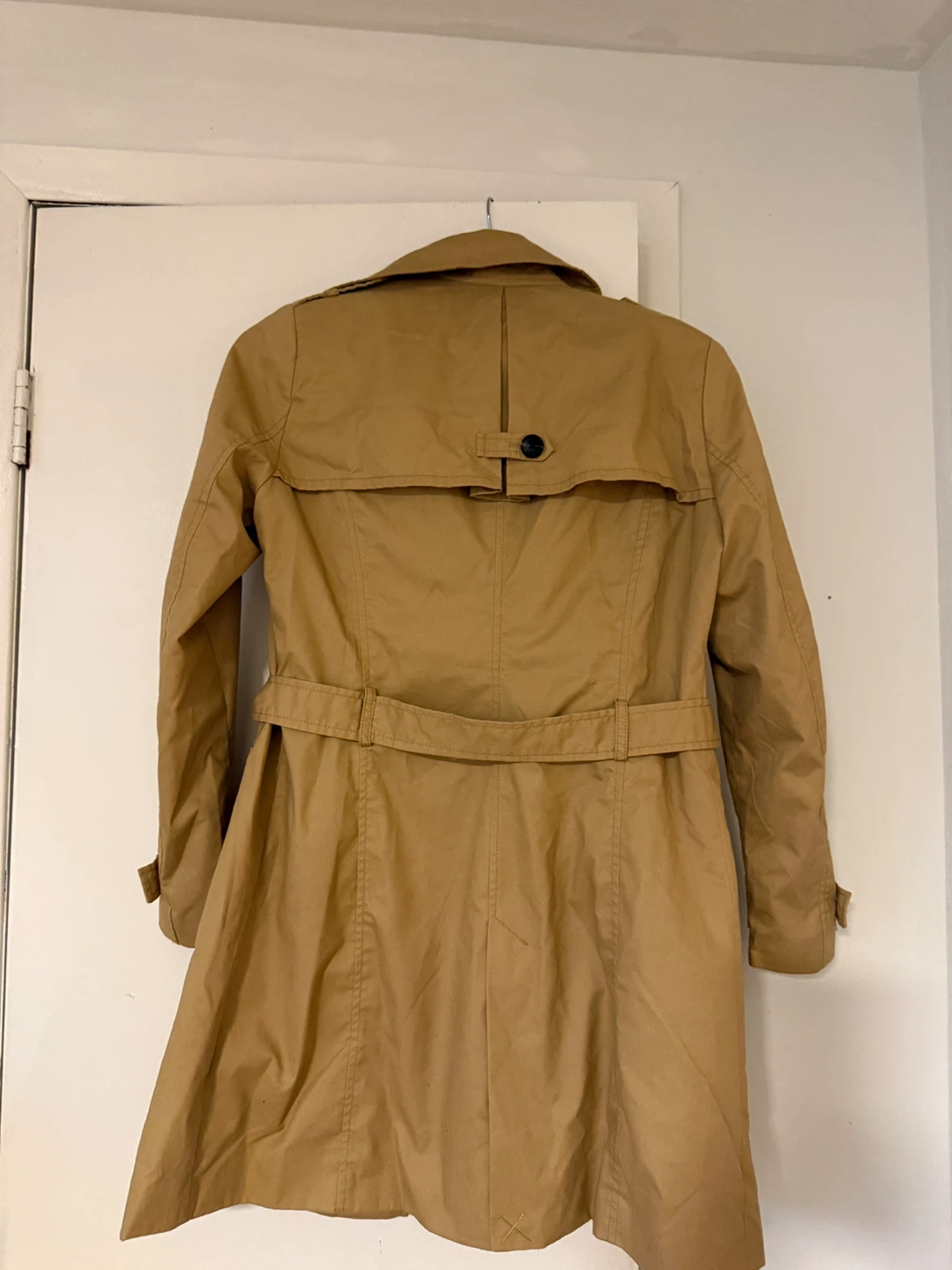 Women’s Tan Double-Breasted Trench Coat - Size Medium - photo 3