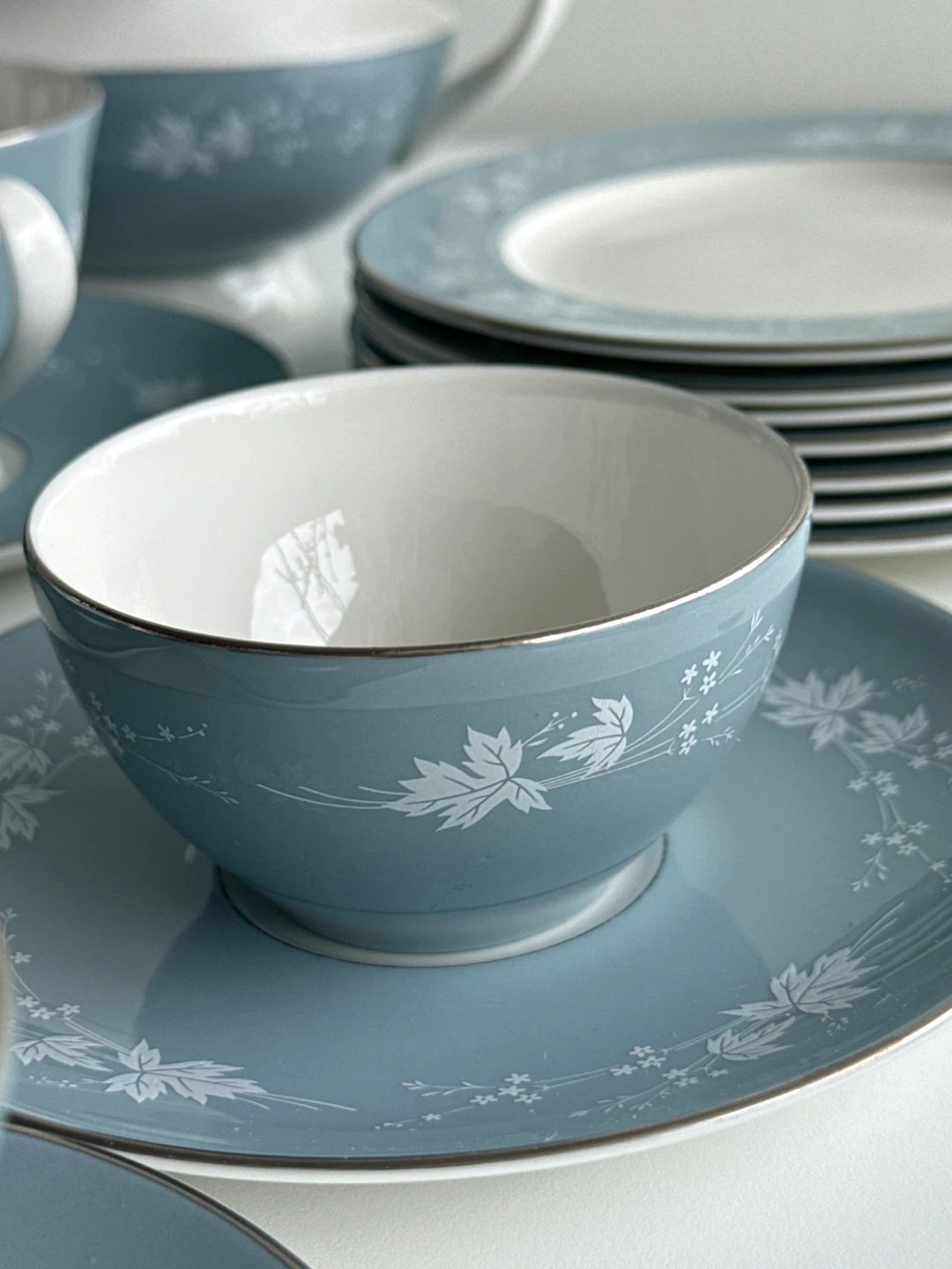 Blue Floral Tea Set with Creamer and Gravy Boat - photo 5