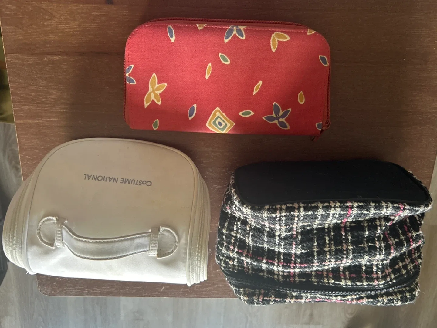 Costume National Cosmetic Bag and 2 Pouches