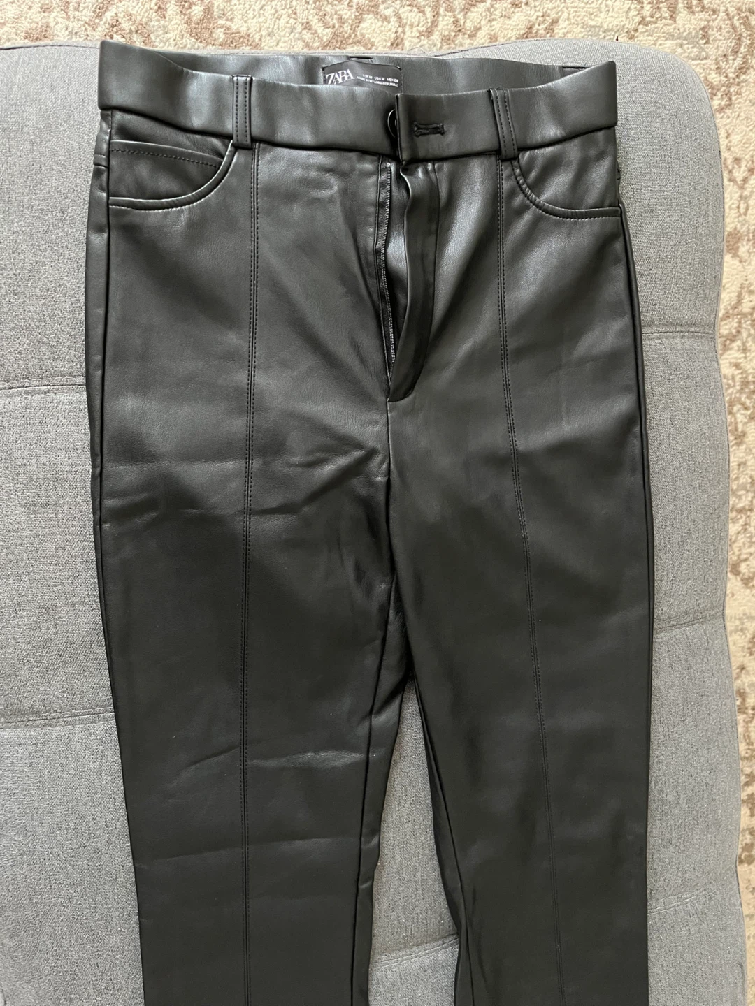 Zara Black Faux Leather Pants