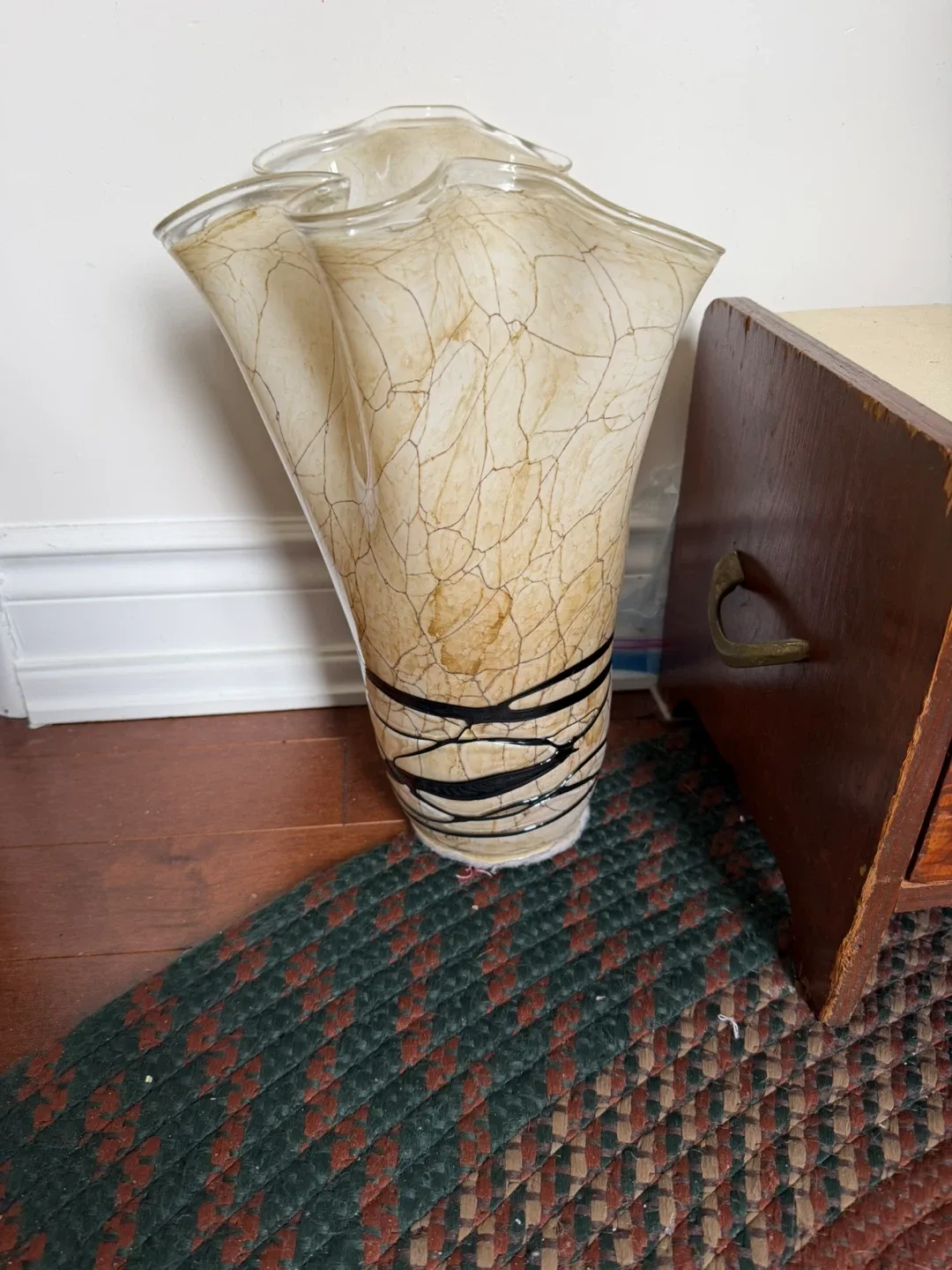 Textured Swirl Glass Vase