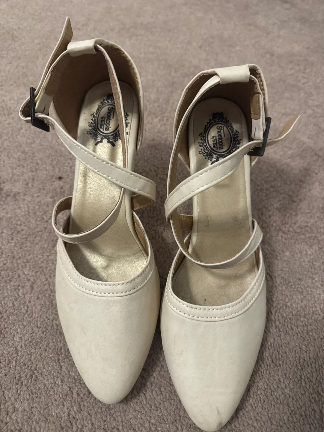 White Strappy Heels