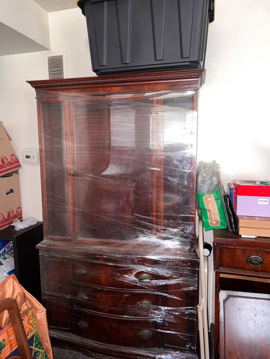 Antique Mahogany China Cabinet with Drawers