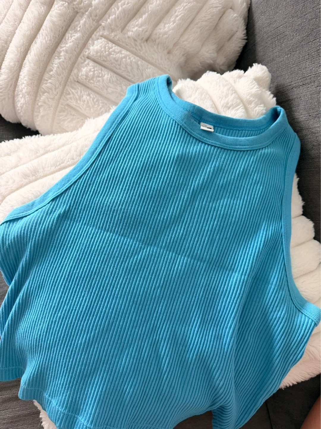 UNIQLO Ribbed Tank Top - Blue - Size M
