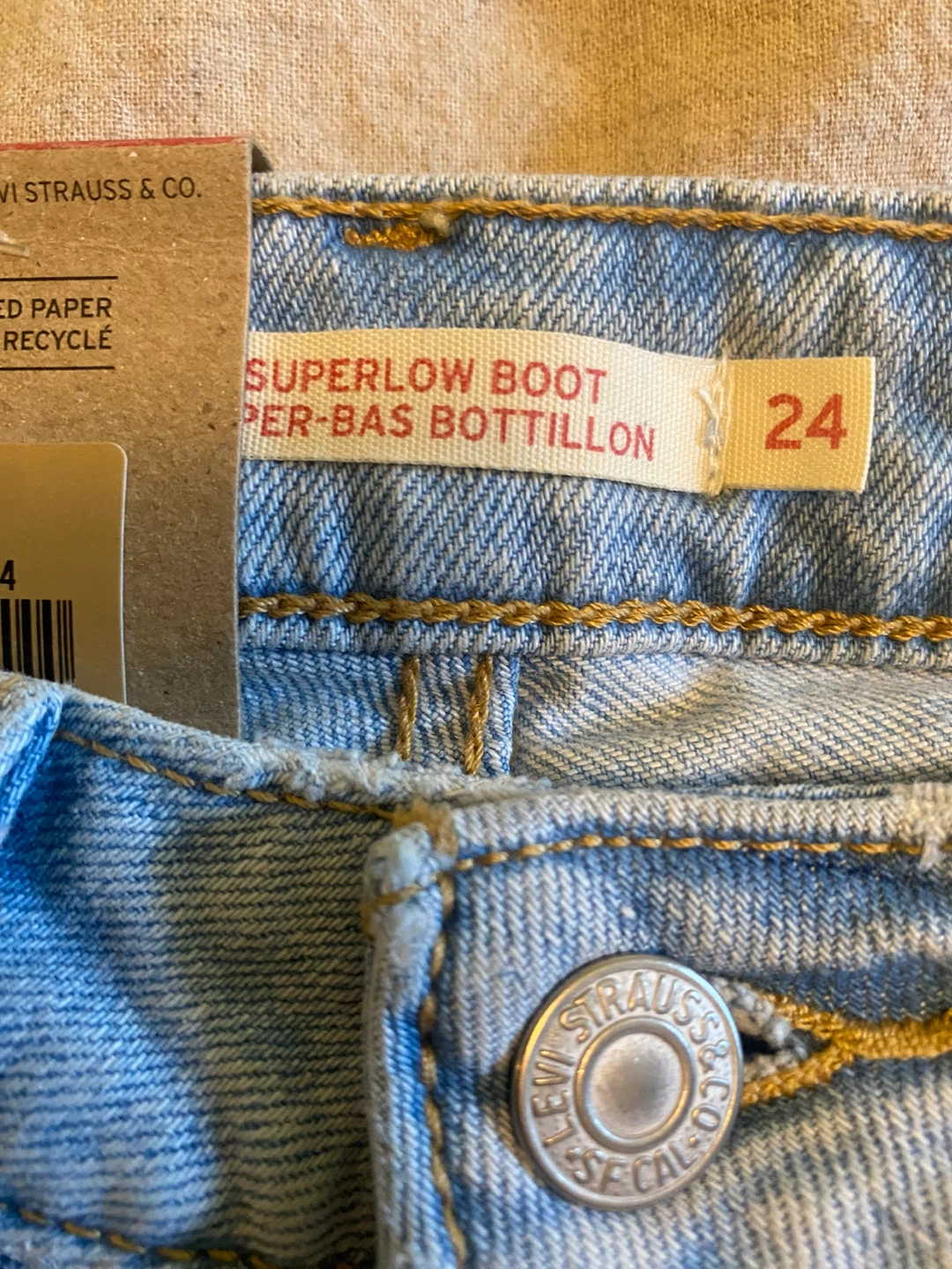 Levi's Superlow Bootcut Jeans Size 24x32 Light Wash - photo 2