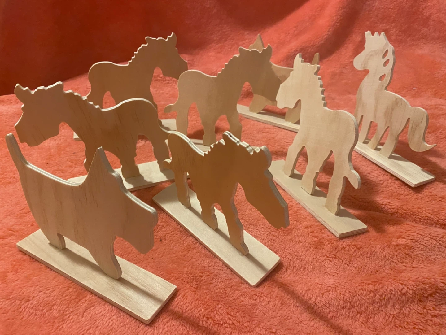 Set of 6 Wooden Horse and 1 Dog Figures - photo 3