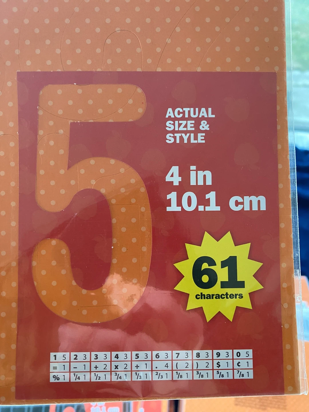 4 inch / 10.1 cm Number & Symbol Stickers (61 characters) - photo 2