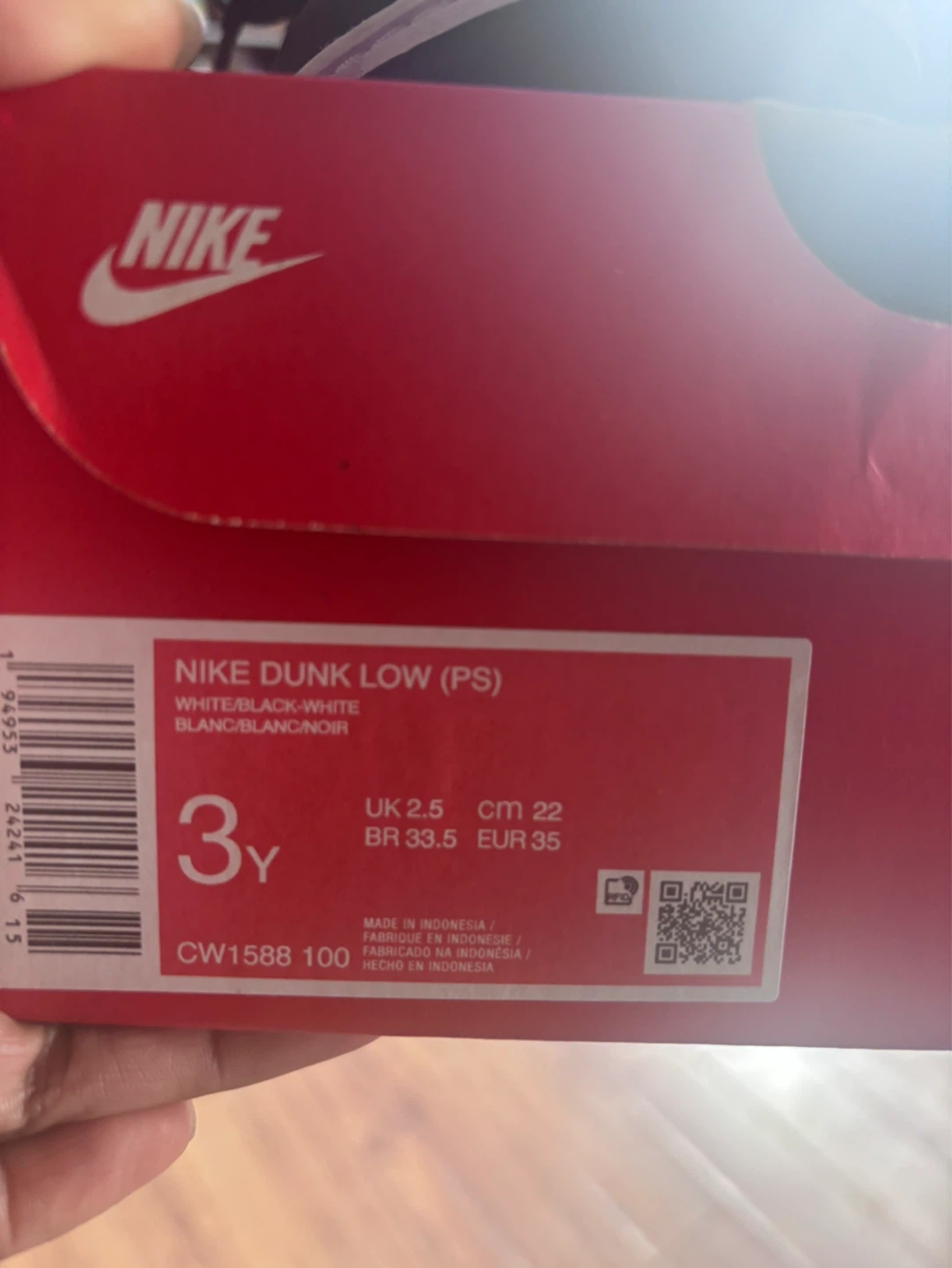 Nike Dunk Low (PS) White/Black - photo 5