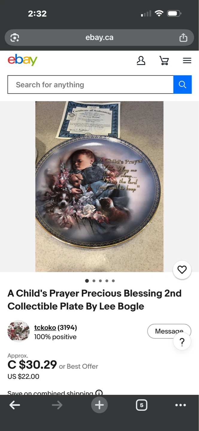 A Child's Prayer Collectible Plate By Lee Bogle - photo 4