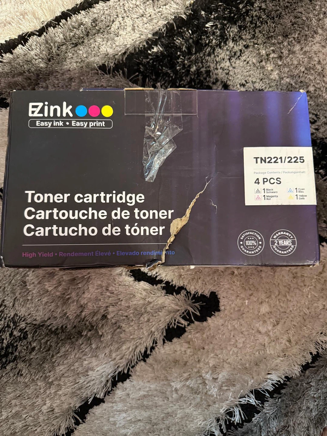 EZink TN221/225 Toner Cartridge Set - 4 Pieces