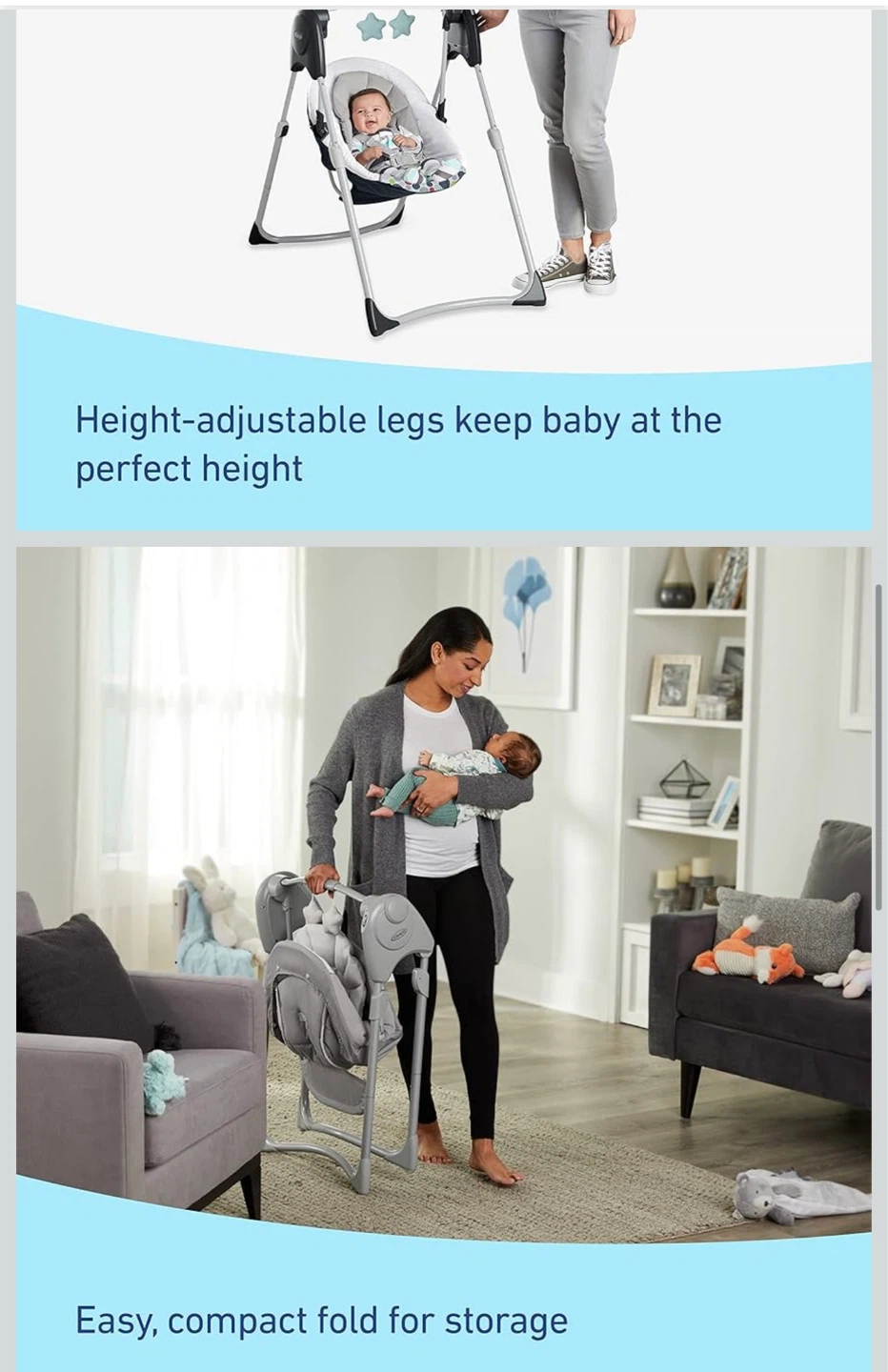 Graco Slim Spaces Compact Baby Swing - photo 2