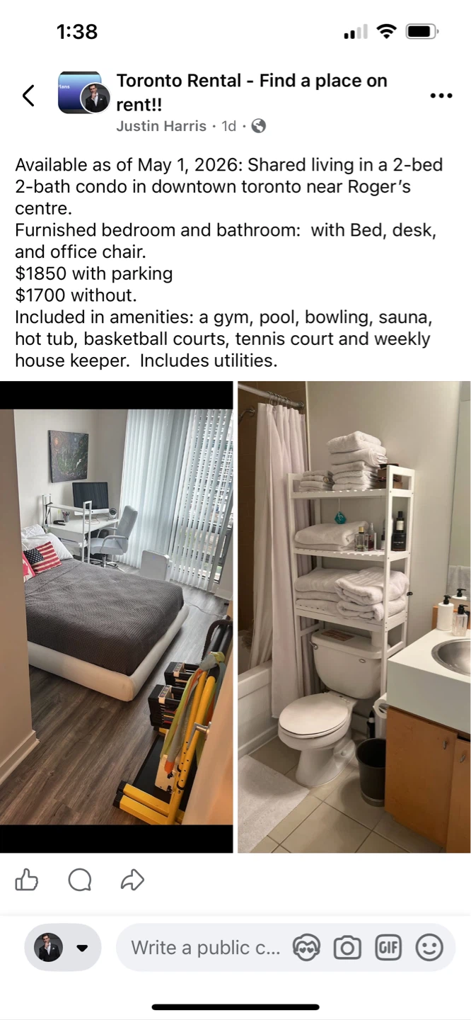 Furnished Room for Rent - Downtown Toronto