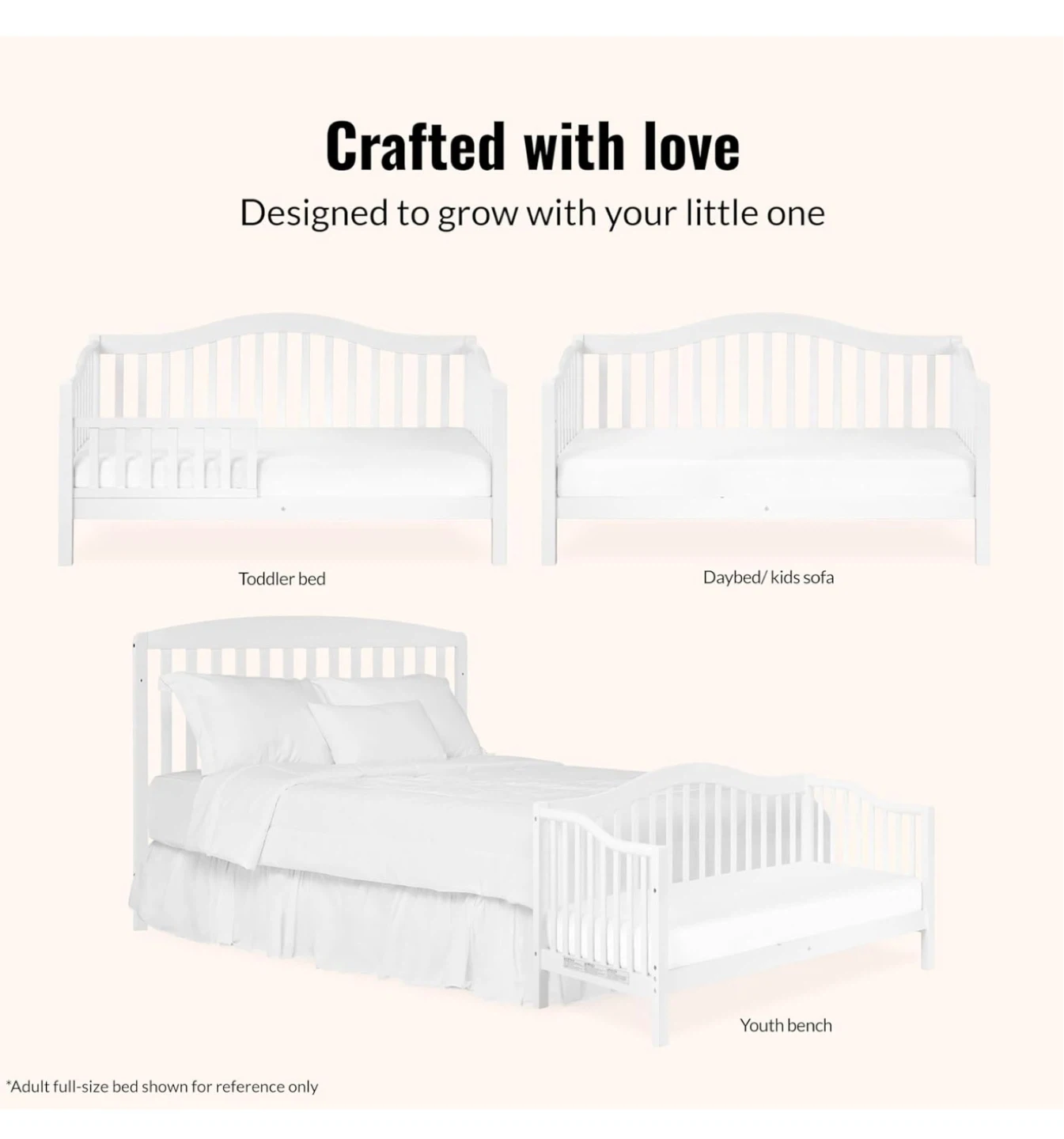 White Toddler Bed with Safety Guard Rail - photo 2