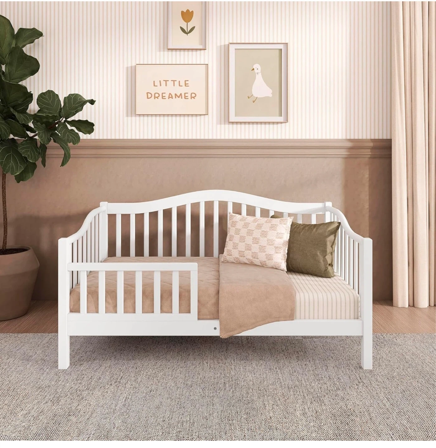 White Toddler Bed with Safety Guard Rail - photo 5