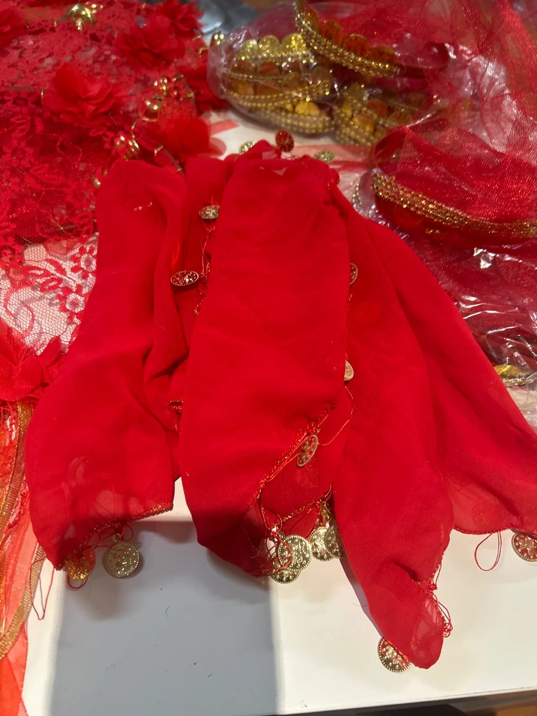 Red Belly Dance Costume Accessories Set - photo 4