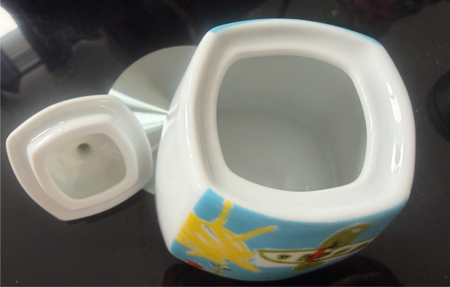 Ceramic Sugar Bowl with Lid Mini Size. - photo 2