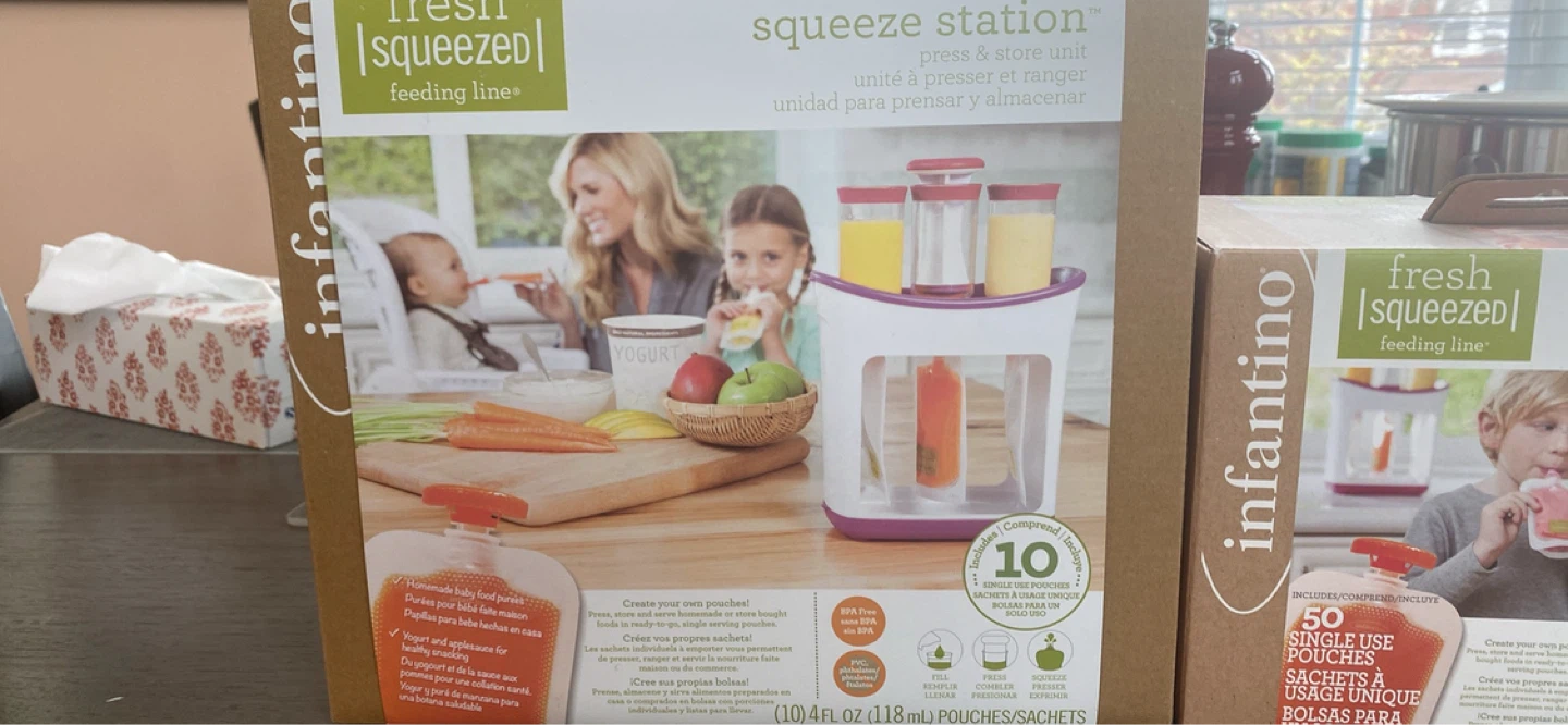 Infantino Fresh Squeezed Feeding Line Squeeze Pouches - 50 Pack