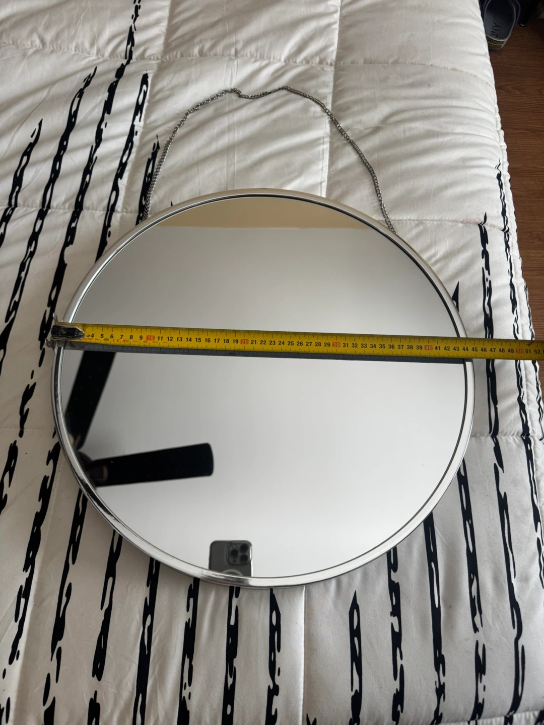 Round Wall Mirror with Hanging Chain - photo 2