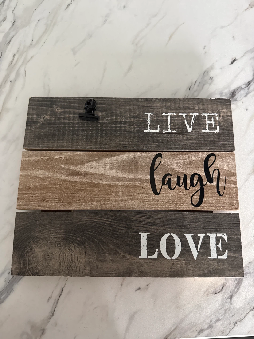 Wood wall hanging with photo clip