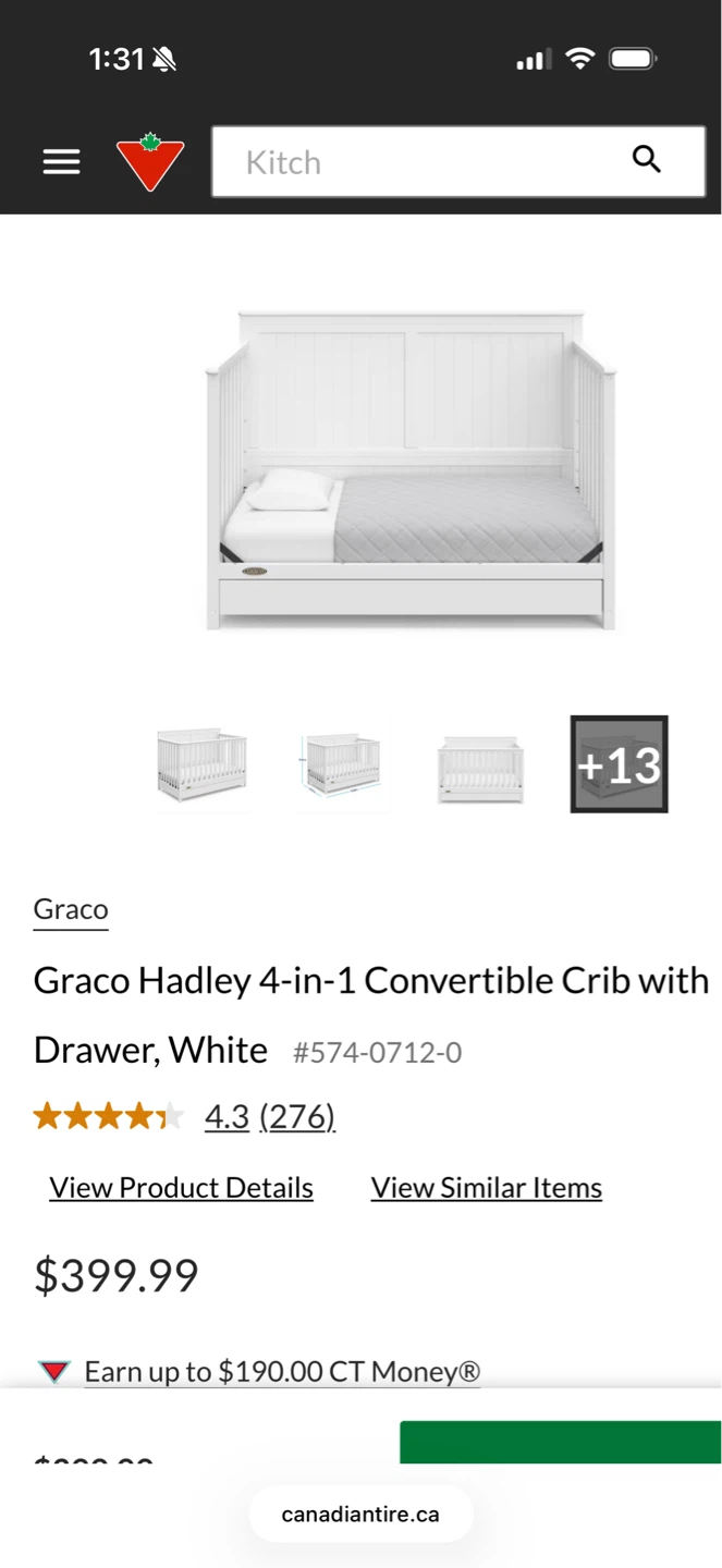 Graco Hadley 4-in-1 Convertible Crib with Drawer - White - photo 4