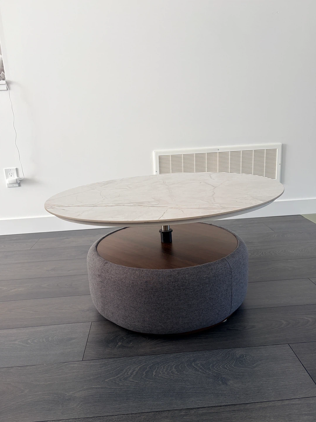 Structube Modern Round Coffee Table with Marble Top