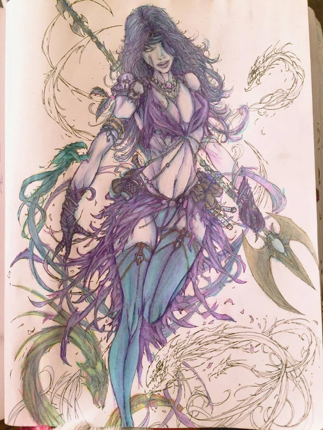 Fantasy Dragon Sorceress Artwork