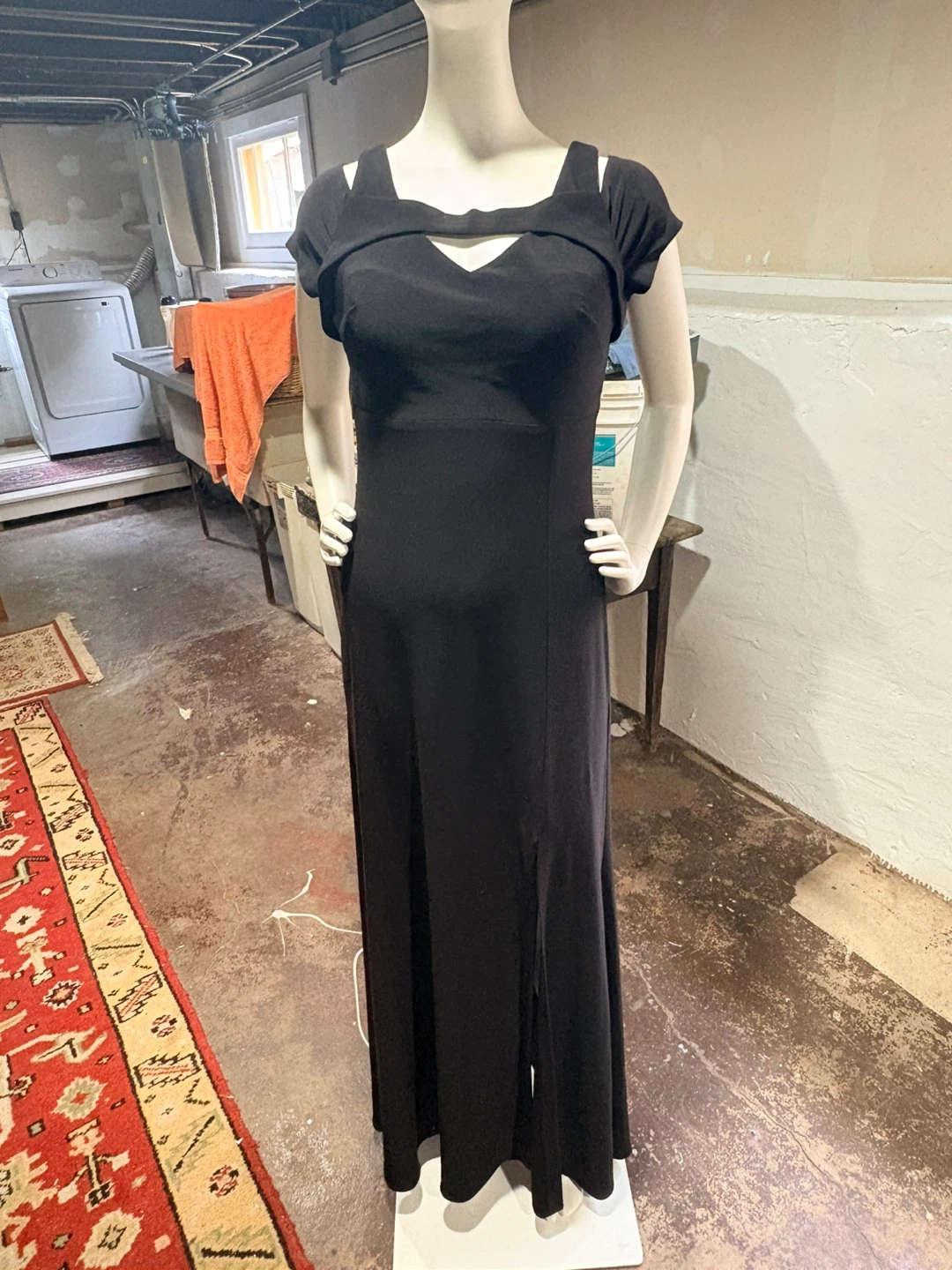 NW Nightway Black Maxi Dress with Slit